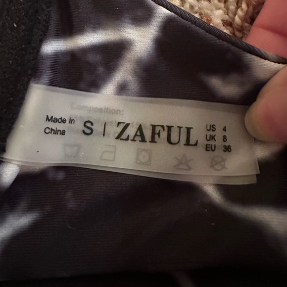 2 for $10! Cross back bikini top water tie dye dark blue - Picture 3 of 3